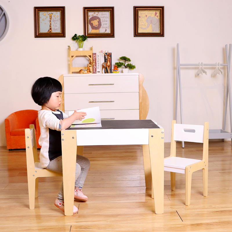 Nashow LMMS-063 Martin Wooden Children Furniture Kid Table and Chair Set Toddler Seating Group