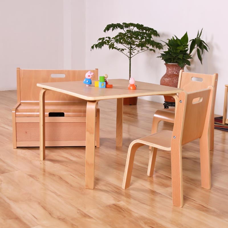 Nashow LMMS-015 1Table + 2 Chairs + 1 Bench Preschool Table and Chair Set with Storage Bench
