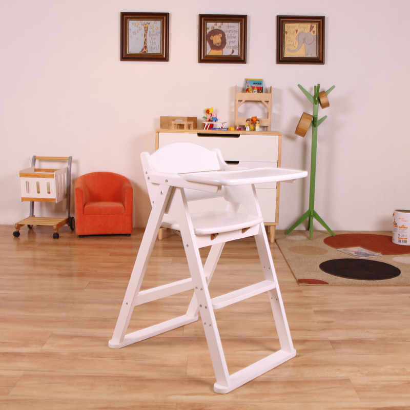 Nashow LMHC-065 Folding Baby High Chair Wooden Highchair Feeding Chair