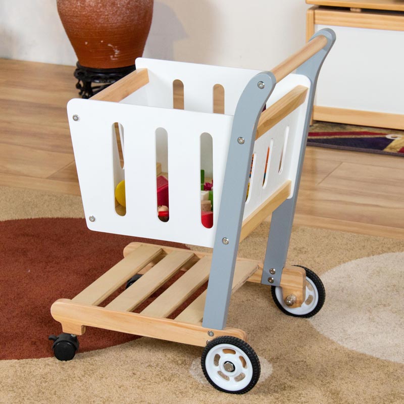 Nashow LMCA-009 Kelly Shopping Trolley Wooden Cart Kids Cart Children Wooden Toy