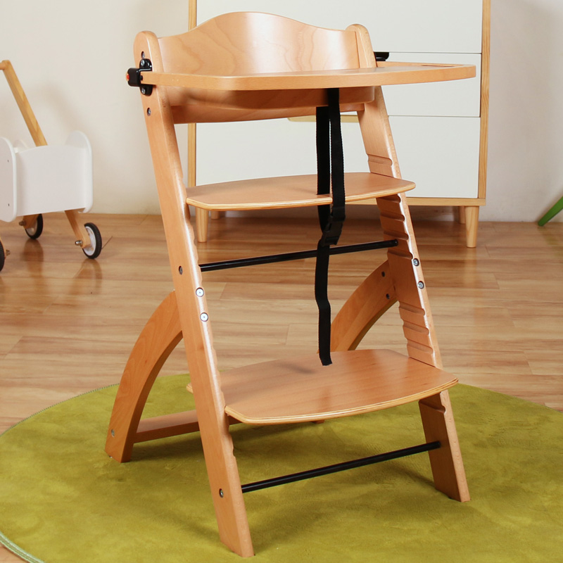 Nashow LMHC-001 Wooden Baby High Chair Wooden Highchair Feeding Chair