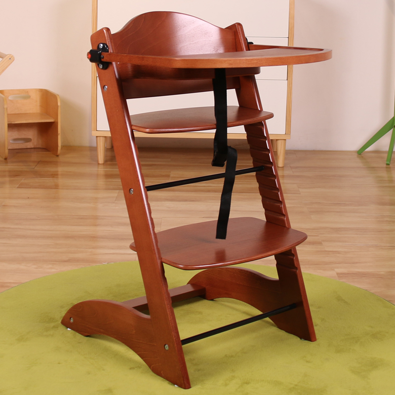 Nashow LMHC-007 High Quality Wooden Baby Chair with Adjustable Seat Board and Safety Belt