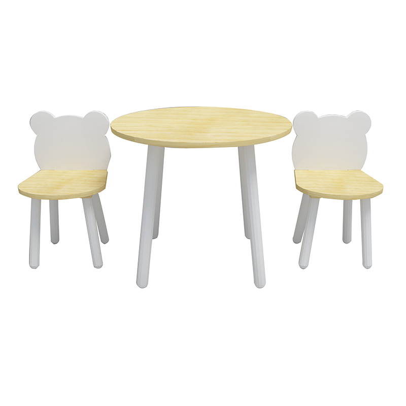 Nashow LMMS-070 Cute Wooden Bear Chair with Table for Kids Room