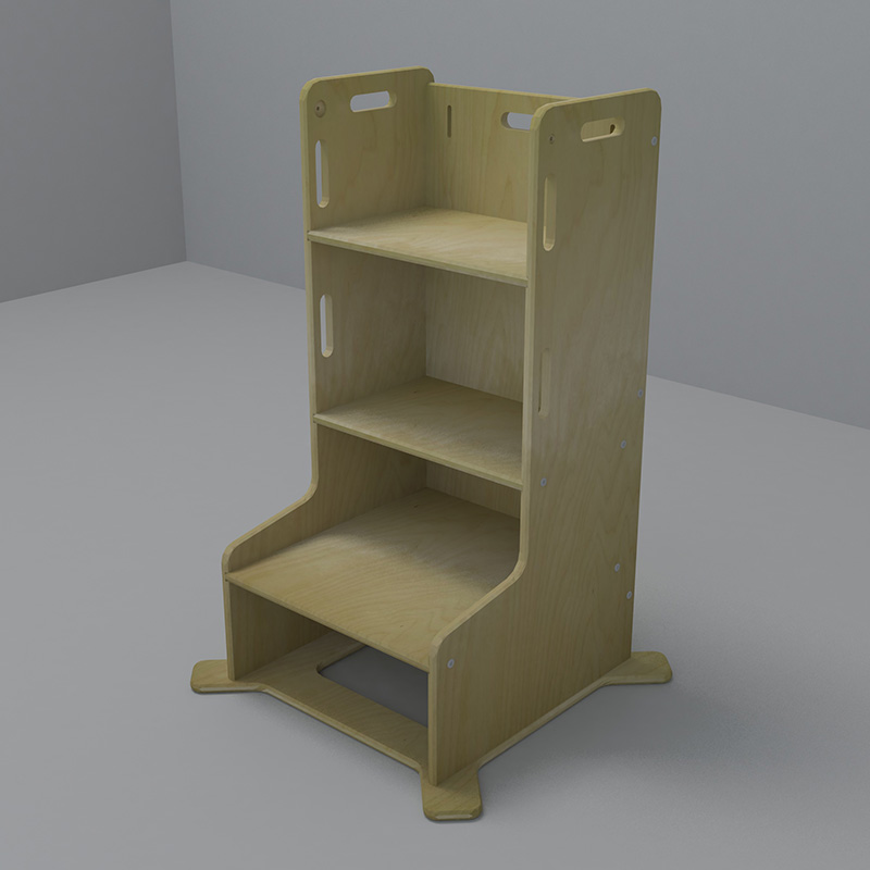 Nashow LMLT-004 Montessori Wooden Toddler Standing Tower Little Kitchen Helper