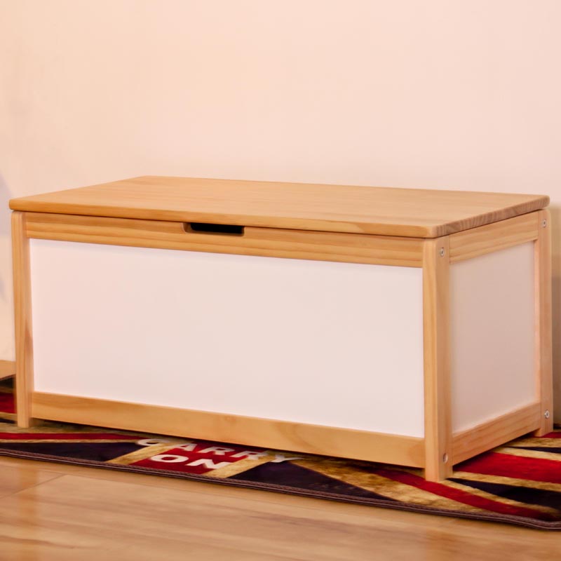 Nashow LMSB-002 Natural Wooden Kids Toy Storage Box for Children Playroom