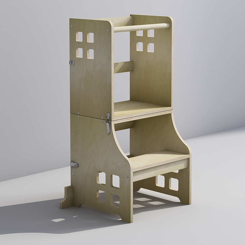 Nashow LMLT-014 Wooden Montessori Toddler Furniture Kids Standing Tower for Kitchen