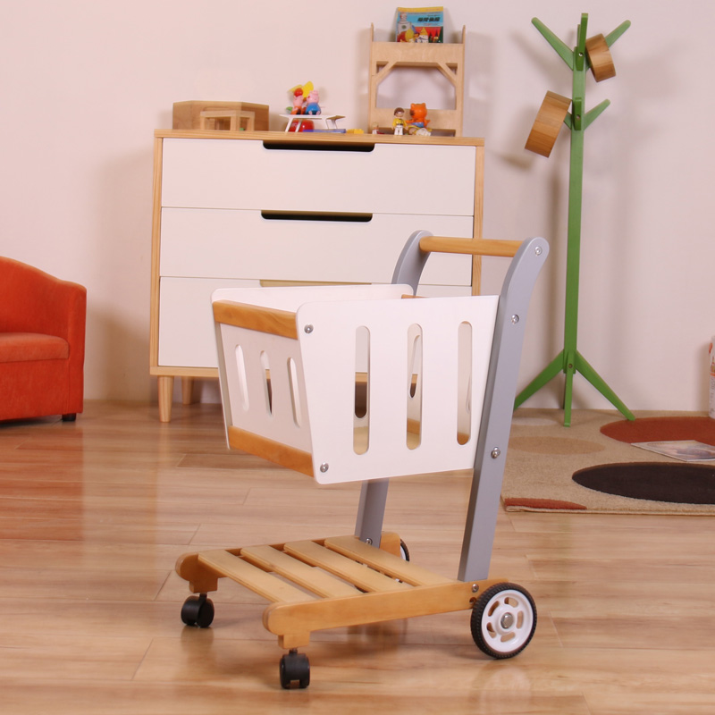 Nashow LMCA-009 New Kid Furniture Wooden Toy Trolley kid cart Doll Pram