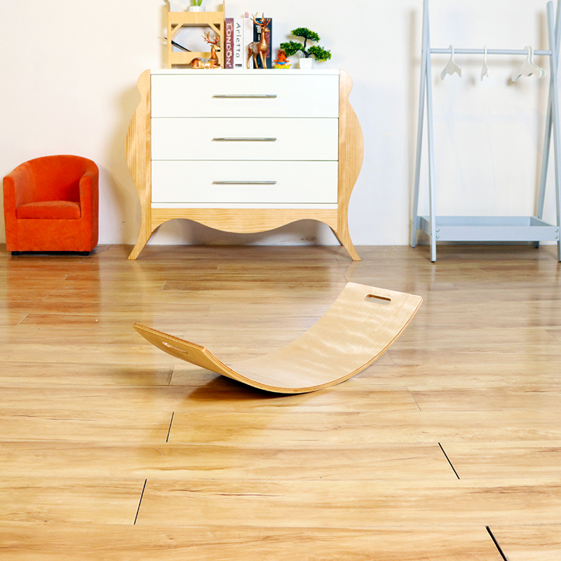 Homish LMRK-005 Play and Learn Furniture Wooden Kid Rocker Balance Board for Home and School